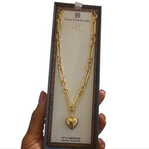 House Of Harlow Gold Heart Necklace